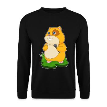 Chanteur de hamster Chant au micro - Sweat-shirt Unisexe - noir - Devant - Alina (178cm) & Michal (187cm)