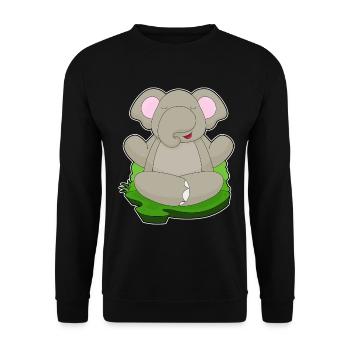Elephant Yoga Fitness Méditation - Sweat-shirt Unisexe - noir - Devant - Alina (178cm) & Michal (187cm)
