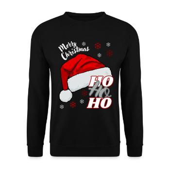 Joyeux Noël HO HO HO - Sweat-shirt Unisexe - noir - Devant - Alina (178cm) & Michal (187cm)