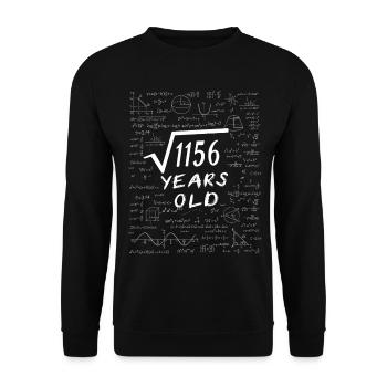 34. Geburtstag 34 Jahre Quadratwurzel aus 1156 - Unisex Pullover - Schwarz - Vorne - Alina (178cm) & Michal (187cm)