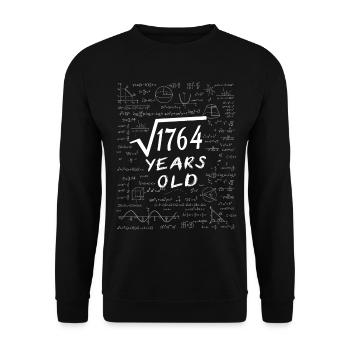 42nd Birthday 42 years Square root of 1764 math - Unisex Sweatshirt - black - Front - Alina (178cm) & Michal (187cm)