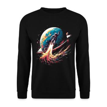Art de la planète astronaute - Sweat-shirt Unisexe - noir - Devant - Alina (178cm) & Michal (187cm)