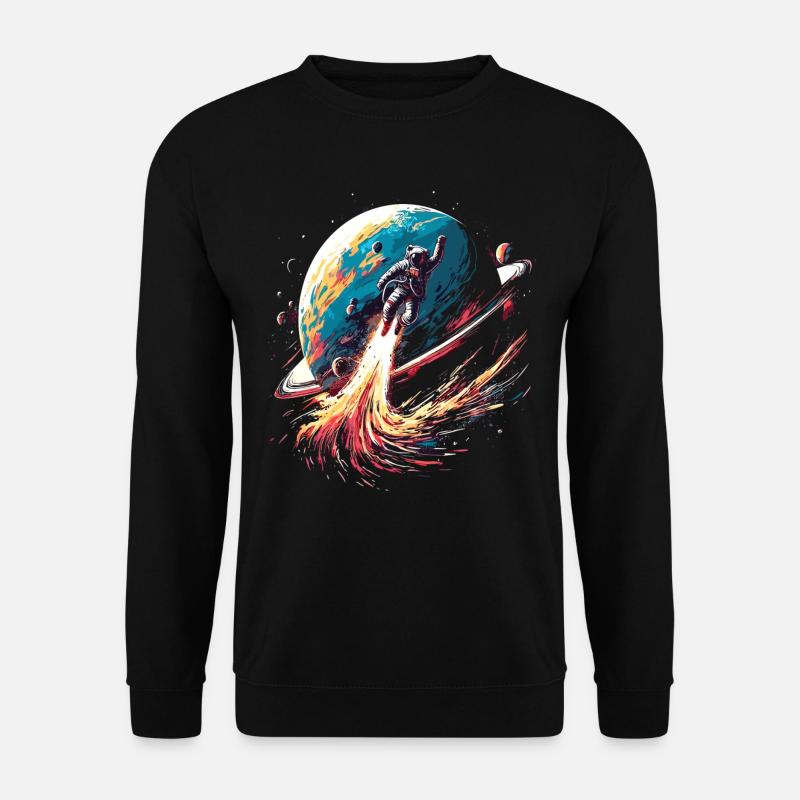 Astronauten Planeten Kunst - Unisex Pullover - Schwarz