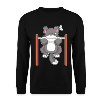 Culturisme Chat Culturisme Culturisme - Sweat-shirt Unisexe - noir - Devant - Alina (178cm) & Michal (187cm)