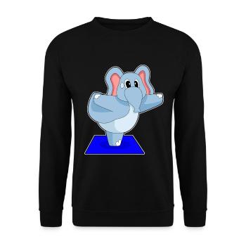 Elephant Yoga Fitness Gymnastique - Sweat-shirt Unisexe - noir - Devant - Alina (178cm) & Michal (187cm)