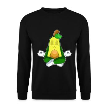 Avocado Yoga Fitness Meditation - Unisex Sweatshirt - black - Front - Alina (178cm) & Michal (187cm)