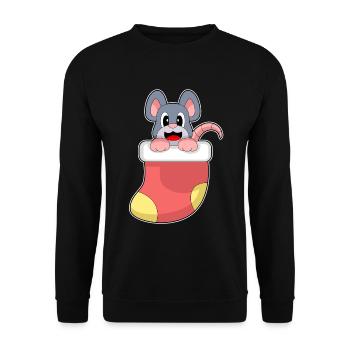 Mouse Christmas Christmas Socks - Unisex Sweatshirt - black - Front - Alina (178cm) & Michal (187cm)