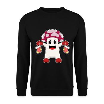 Mushroom Christmas Christmas Socks - Unisex Sweatshirt - black - Front - Alina (178cm) & Michal (187cm)