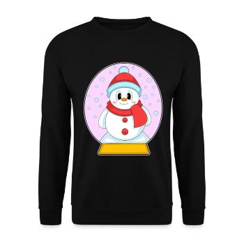 Snowman Christmas Winter Time - Unisex Sweatshirt - black - Front - Alina (178cm) & Michal (187cm)