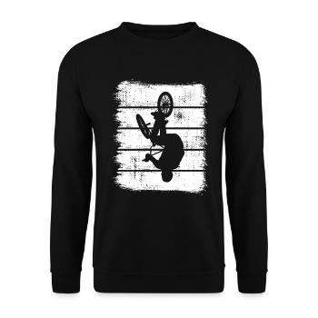 BMX Skizze - Unisex Pullover - Schwarz - Vorne - Alina (178cm) & Michal (187cm)
