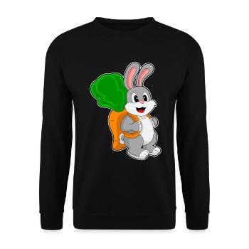 École de sac à dos lapin étudiant - Sweat-shirt Unisexe - noir - Devant - Alina (178cm) & Michal (187cm)