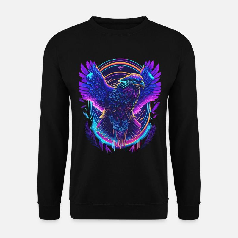 Aigle volant Synthwave - Sweat-shirt Unisexe - noir