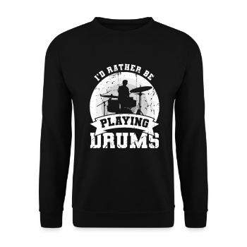 Je préfère jouer de la batterie - Sweat-shirt Unisexe - noir - Devant - Alina (178cm) & Michal (187cm)