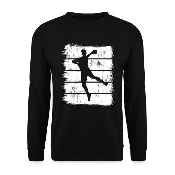 Handballer Junge - Unisex Pullover - Schwarz - Vorne - Alina (178cm) & Michal (187cm)