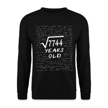 88. Geburtstag 88 Jahre Quadratwurzel aus 7744 - Unisex Pullover - Schwarz - Vorne - Alina (178cm) & Michal (187cm)