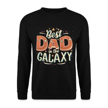 Best dad in the galaxy - Unisex Sweatshirt - black - Front - Alina (178cm) & Michal (187cm)