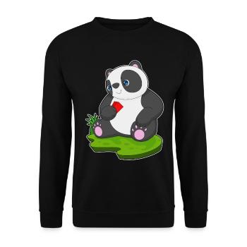 Panda Poker Pokerkarten - Unisex Pullover - Schwarz - Vorne - Alina (178cm) & Michal (187cm)