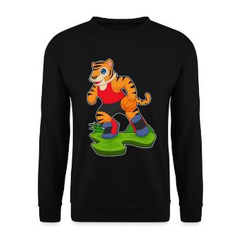 Tiger Basketballspieler Basketball - Unisex Pullover - Schwarz - Vorne - Alina (178cm) & Michal (187cm)