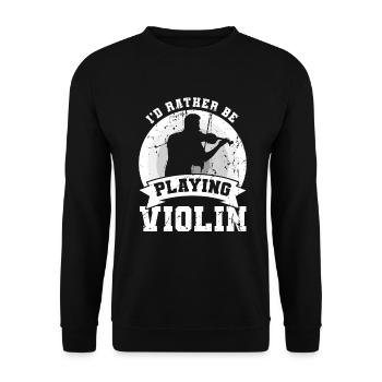 Je préfère jouer du violon - Sweat-shirt Unisexe - noir - Devant - Alina (178cm) & Michal (187cm)