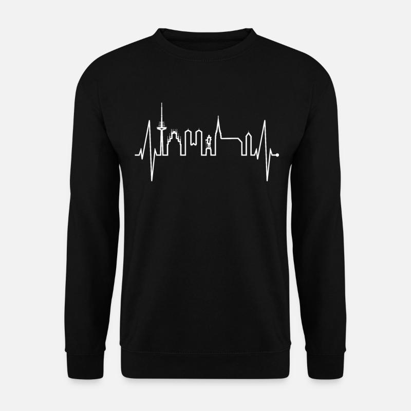 Münster Skyline Herzschlag Herz Liebe Love Münster - Unisex Pullover - Schwarz