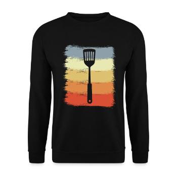Vintage Kochlöffel - Unisex Pullover - Schwarz - Vorne - Alina (178cm) & Michal (187cm)