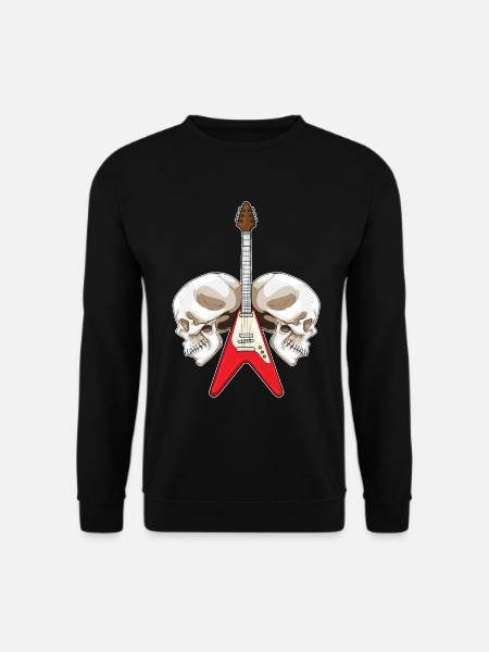 Skull Electric Guitar Music - Unisex Sweatshirt - black