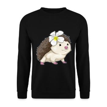 Plumeria hérisson - Sweat-shirt Unisexe - noir - Devant - Alina (178cm) & Michal (187cm)