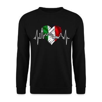 Venice Skyline Heartbeat Italy I Love Venezia - Unisex Sweatshirt - black - Front - Alina (178cm) & Michal (187cm)