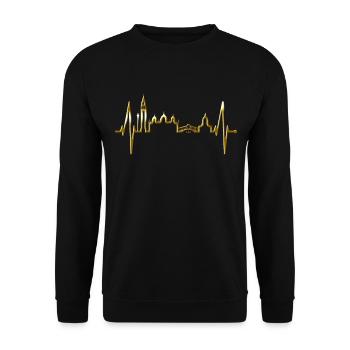 Venice Skyline Heartbeat Italie J’aime Venezia - Sweat-shirt Unisexe - noir - Devant - Alina (178cm) & Michal (187cm)