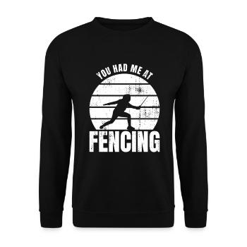 You had me fencing - Unisex Sweatshirt - black - Front - Alina (178cm) & Michal (187cm)