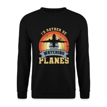 Watching Airplanes - Unisex Sweatshirt - black - Front - Alina (178cm) & Michal (187cm)