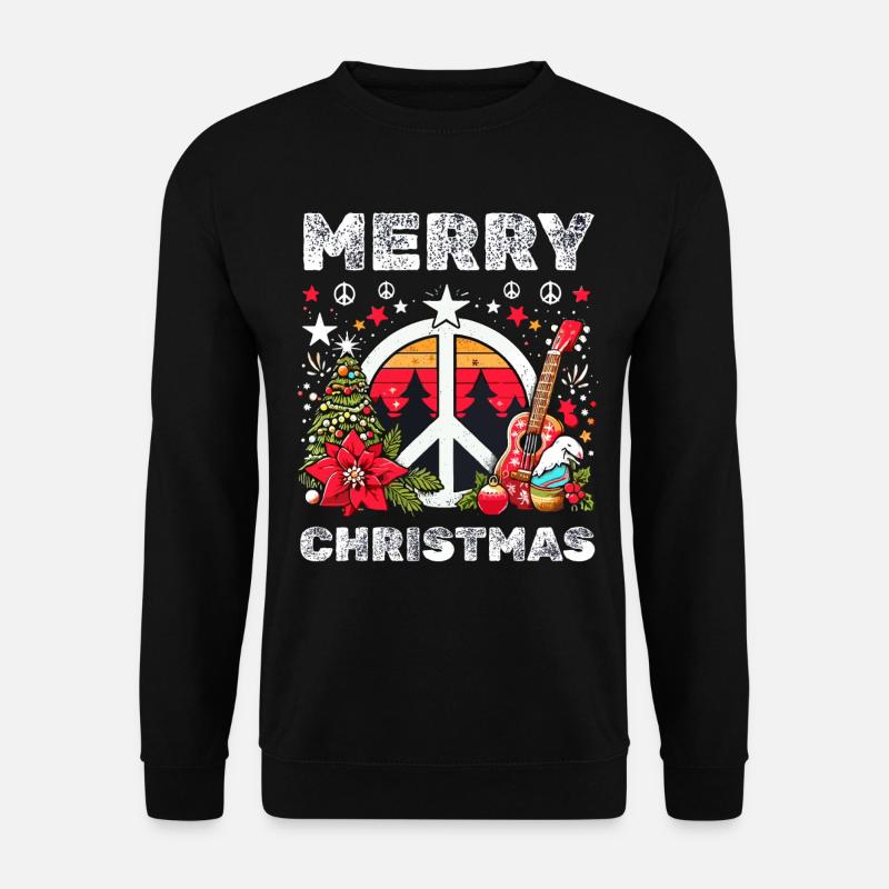 Frohe Weihnachten Frieden - Unisex Pullover - Schwarz