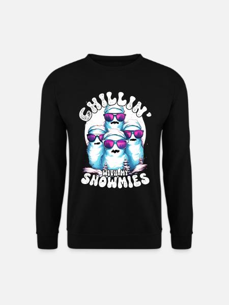 Chillin With My Snowmies Snowman - Unisex Sweatshirt - black