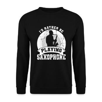 Je préfère jouer du saxophone - Sweat-shirt Unisexe - noir - Devant - Alina (178cm) & Michal (187cm)
