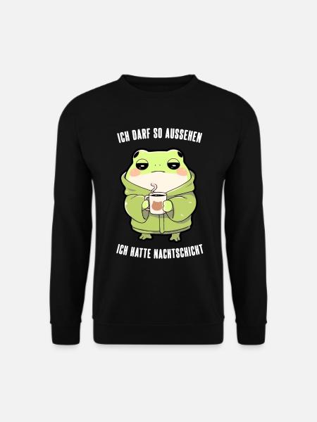 Ich Darf So Aussehen Kawaii Frosch Nachtschicht - Unisex Pullover - Schwarz