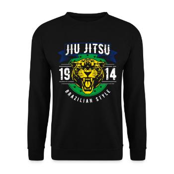 Brazilian Jiu Jitsu 1914 Jaguar Head BJJ Gift - Unisex Sweatshirt - black - Front - Alina (178cm) & Michal (187cm)