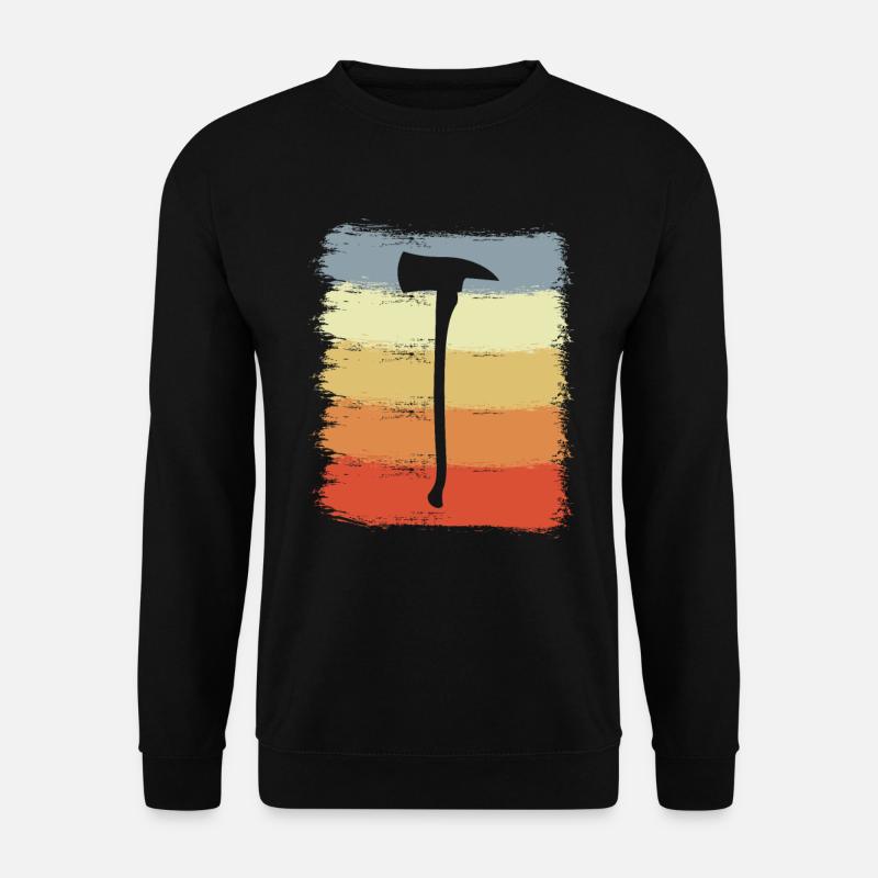 Firefighter Axe Drawing - Unisex Sweatshirt - black