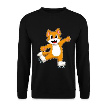 Katze Inline skating Inline skates - Unisex Pullover - Schwarz - Vorne - Alina (178cm) & Michal (187cm)
