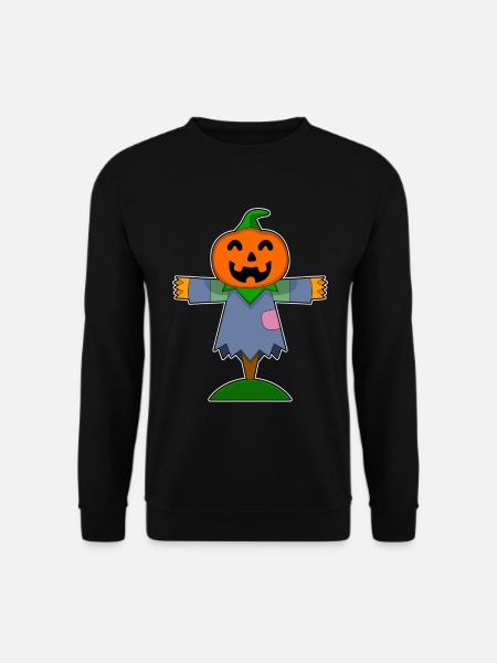 Scarecrow Halloween Pumpkin - Unisex Sweatshirt - black