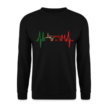 Porto Skyline Heartbeat Portugal Heart Love Porto - Unisex Sweatshirt - black - Front - Alina (178cm) & Michal (187cm)