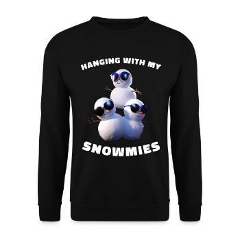 Hanging With My Snowmies Snowman Sunglasses - Unisex Sweatshirt - black - Front - Alina (178cm) & Michal (187cm)