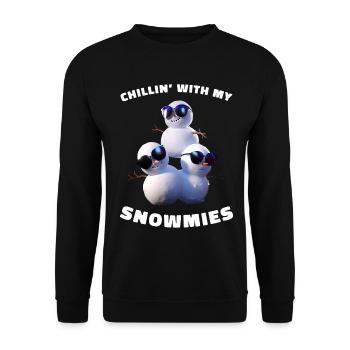 Chillin With My Snowmies Snowman Sunglasses - Unisex Sweatshirt - black - Front - Alina (178cm) & Michal (187cm)