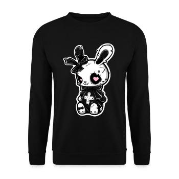 Goth Bunny Kawaii Bunny Goth Girl Gothic Outfit - Unisex Sweatshirt - black - Front - Alina (178cm) & Michal (187cm)