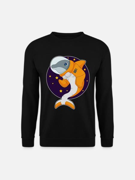 Dolphin Astronaut Space - Unisex Sweatshirt - black