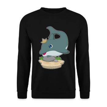 Dolphin Crown - Unisex Sweatshirt - black - Front - Alina (178cm) & Michal (187cm)