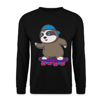 Faultier Skater Skateboard Sport - Unisex Pullover - Schwarz - Vorne - Alina (178cm) & Michal (187cm)