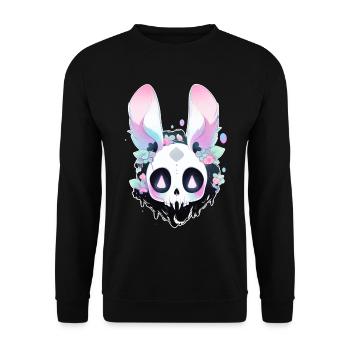 Tenue gothique Lapin Kawaii Mignon Grunge Goth Lapin - Sweat-shirt Unisexe - noir - Devant - Alina (178cm) & Michal (187cm)