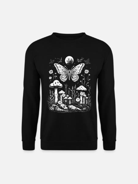Fairycore Cottagecore Aesthetic Fairy Grunge Pilze - Unisex Pullover - Schwarz