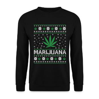 Noël de la marijuana, joyeux Noël - Sweat-shirt Unisexe - noir - Devant - Alina (178cm) & Michal (187cm)
