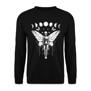 Fairycore Skeleton Moon Phases Fairy Grunge Gothic - Unisex Sweatshirt - black - Front - Alina (178cm) & Michal (187cm)